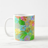 ASTER & CONE FLOWERS & TROPICAL LEAVES WATERCOLOR KAFFEETASSE (Links)