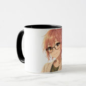 Aster™ Cute Aesthetic Girl Coffee Mug Cozy Vibes Tasse (Vorderseite Links)