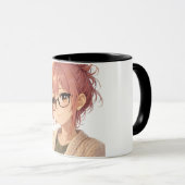 Aster™ Cute Aesthetic Girl Coffee Mug Cozy Vibes Tasse (VorderseiteRechts)