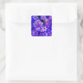 Aster Garden in Full Bloom Quadratischer Aufkleber (Tasche)