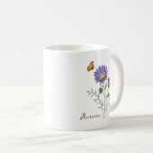 Aster-Geburtsmonatsblume Kaffeetasse (VorderseiteRechts)
