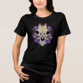 Aster & Giraffe Skull vom September Tri-Blend Shirt (Vorderseite)