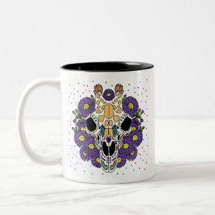 Aster & Giraffe Skull vom September Zweifarbige Tasse