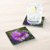 Aster-Glas-Untersetzer Glasuntersetzer (Schrägansicht)