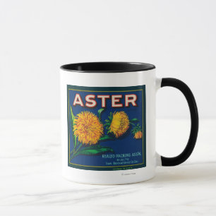 Aster-Marken-Zitrusfrucht-Kisten-Aufkleber Tasse