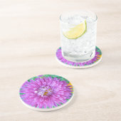 Aster mit Crab Spider Sandstein Untersetzer (Seite)