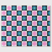Aster Pink Blue Floral Abstrakt Geschenkpapier (Flach)