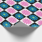 Aster Pink Blue Floral Abstrakt Geschenkpapier (Ecke)