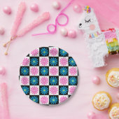 Aster Pink Blue Floral Abstrakt Pappteller (Party)
