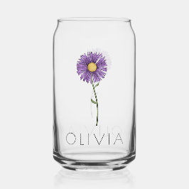 ASTER September Birth Blume Individuelle Name Dosenglas