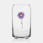 ASTER September Birth Blume Individuelle Name Dosenglas (Rückseite)