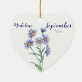 Aster September Blume Keramik Ornament (Hinten)