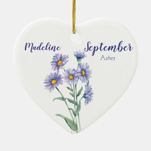Aster September Blume Keramik Ornament (Hinten)