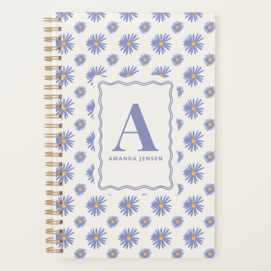 Aster Wildblumen Florale Personalisierte Planer (Vorderseite)