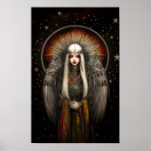 Asteria Goddess of the Stars: Silver Black Art Poster (Vorne)