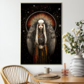 Asteria Goddess of the Stars: Silver Black Art Poster