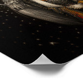 Asteria Goddess of the Stars: Silver Black Art Poster (Ecke)