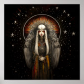 Asteria Goddess of the Stars: Silver Black Art Poster (Vorne)