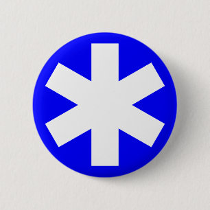 Asterisk - Blau Button