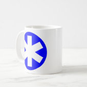 Asterisk - Blau Kaffeetasse (Vorderseite Links)