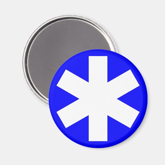 Asterisk - Blau Magnet (Vorderseite/Rückseite)