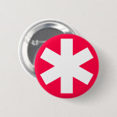 Asterisk - Crimson Red Button (Vorne & Hinten)