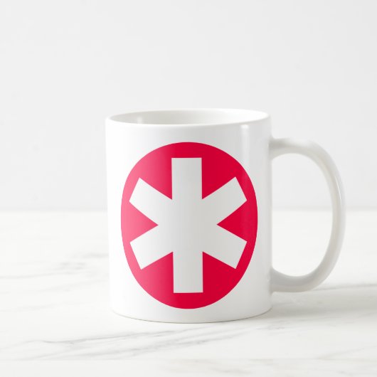 Asterisk - Crimson Red Kaffeetasse (Rechts)