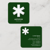 Asterisk - Dunkelgrün (003300) Quadratische Visitenkarte (Vorne/Hinten)