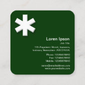 Asterisk - Dunkelgrün (003300) Quadratische Visitenkarte (Rückseite)