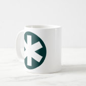 Asterisk - Dunkelgrün Kaffeetasse (Vorderseite Links)