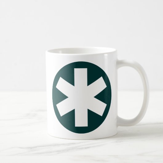 Asterisk - Dunkelgrün Kaffeetasse (Rechts)