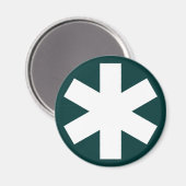 Asterisk - Dunkelgrün Magnet (Vorderseite/Rückseite)