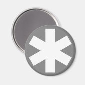 Asterisk - Grau Magnet (Vorderseite/Rückseite)