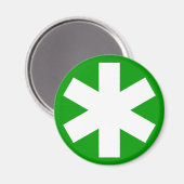 Asterisk - grün magnet (Vorderseite/Rückseite)