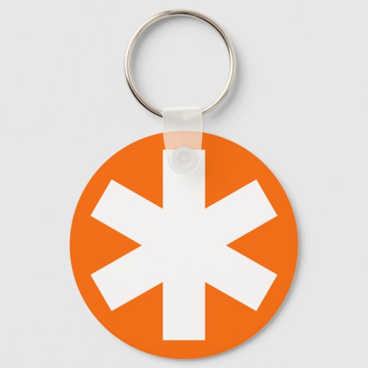 Asterisk - Orange Schlüsselanhänger (Vorderseite)