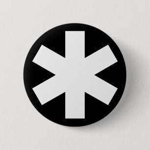 Asterisk - Schwarz Button