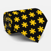 Asterisk Snowflake - Amber auf Schwarz Krawatte (Gerollt)