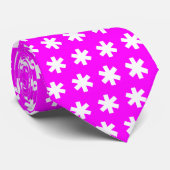 Asterisk Snowflake - White on Magenta Krawatte (Gerollt)