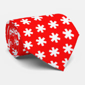 Asterisk Snowflake - White on Red Krawatte (Gerollt)