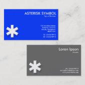 Asterisk Symbol - Blau (0033FF) Visitenkarte (Vorne/Hinten)