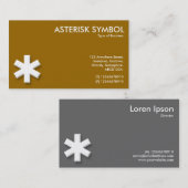 Asterisk-Symbol - braun (996600) Visitenkarte (Vorne/Hinten)