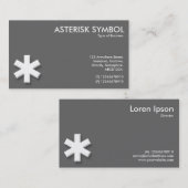 Asterisk Symbol - Grau Visitenkarte (Vorne/Hinten)