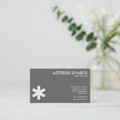 Asterisk Symbol - Grau Visitenkarte (Stehend Vorderseite)
