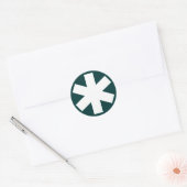 Asterisk - Weiß auf dunkelgrün Runder Aufkleber (Umschlag)