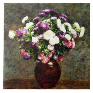 Astern in einer Vase - Henri Fantin-Latour Gemälde Fliese