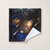 Asteroid Apokalypse Fraktal Art Spacescape Badhandtuch Set (Waschlappen)
