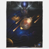 Asteroid Apokalypse Fraktal Art Spacescape Fleecedecke (Vorderseite)