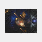 Asteroid Apokalypse Fraktal Art Spacescape Fleecedecke (Vorderseite (Horizontal))