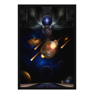 Asteroid Apokalypse Fraktal Art Spacescape Fotodruck
