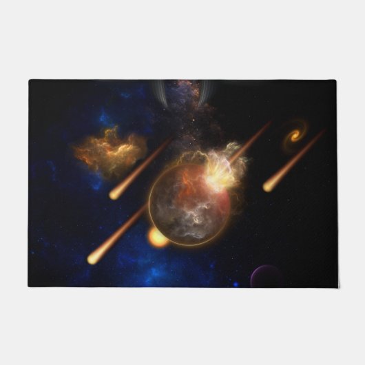 Asteroid Apokalypse Fraktal Art Spacescape Fußmatte (Vorderseite)